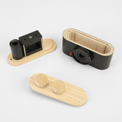 Lerouge 135MK2 handmade analog wooden pinhole camera - all parts