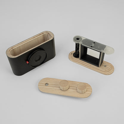 Lerouge 66MK2 handmade analog wooden pinhole camera - all parts