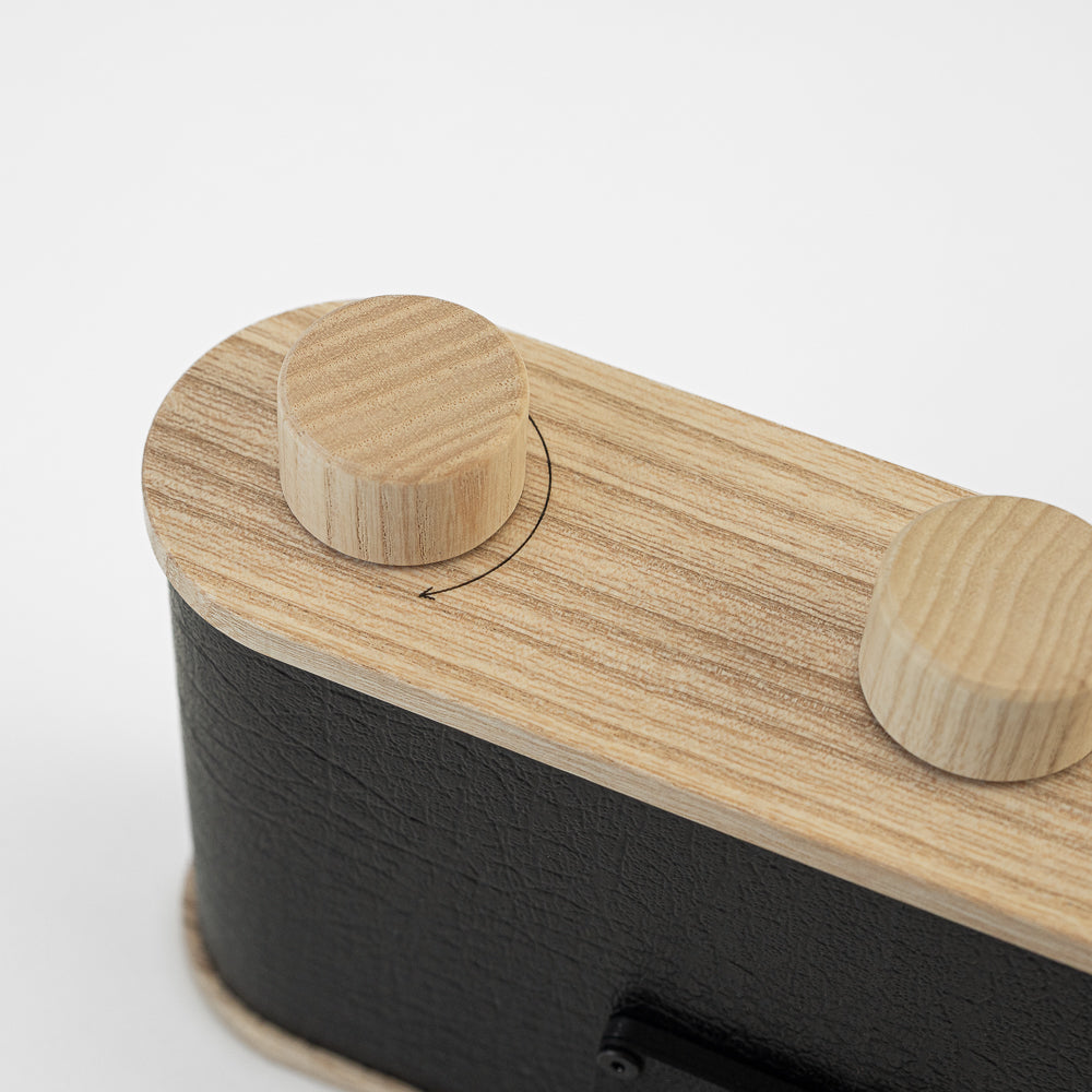 detail from Lerouge 69MK2 handmade analog wooden pinhole camera